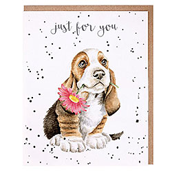 Just For You Card (Basset Puppy)