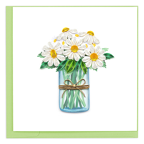 White Daisies In A Jar Card - Click Image to Close