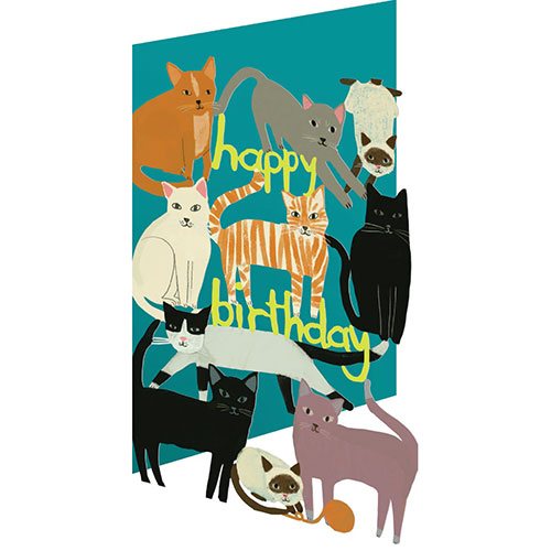 Happy Birthday Cats Card - Click Image to Close