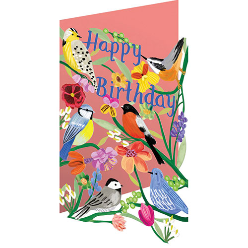 Happy Birthday Birds Card - Click Image to Close