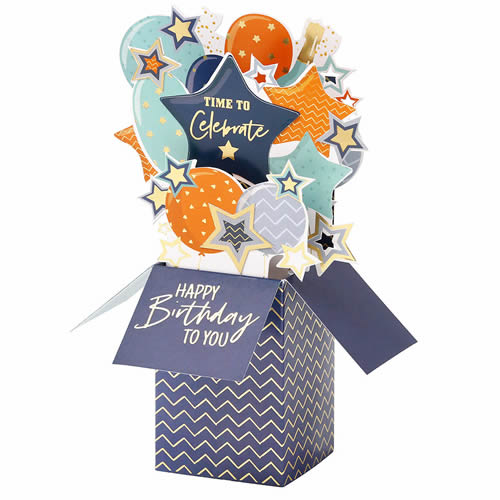 Balloons & Stars Birthday Card - Click Image to Close