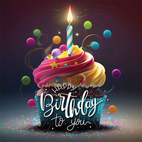 Happy Birthday To You Card (Cupcake) - Click Image to Close