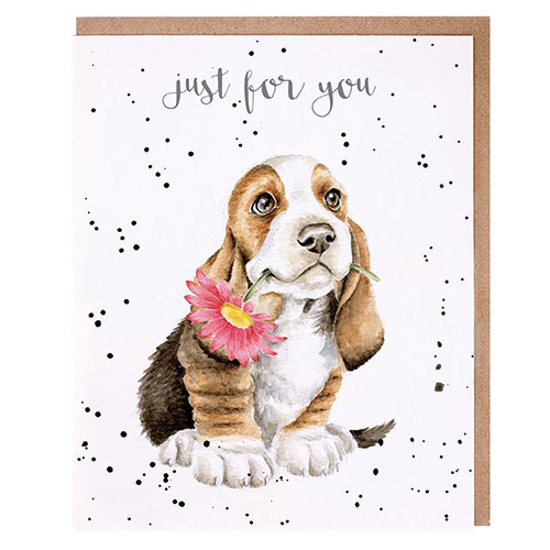 Just For You Card (Basset Puppy) - Click Image to Close