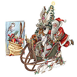 Santa's Woodland Sleigh Card