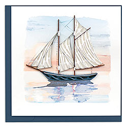 Schooner At Sunset Card