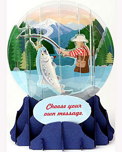Fishing Snow Globe Greeting (Medium, 5) [UP-WP-EG-027] - $6.95 :  TheGoodLifeStore.com, Spectacular Greeting Cards, Gifts and More