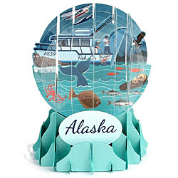 Alaska Fishing Snow Globe Greeting (Medium, 5) [UP-WP-EG-040